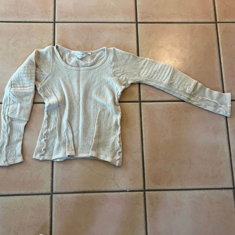 Helmut Lang Quilted Sleeve Ribbed Top - Size M